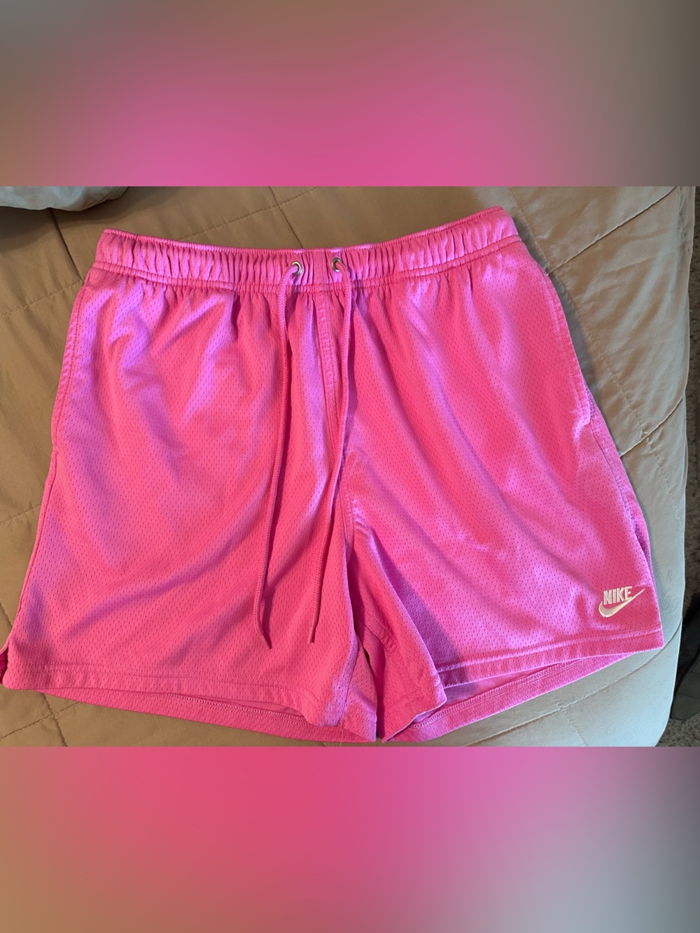 Nike Women's Bright Pink Athletic Mesh Shorts